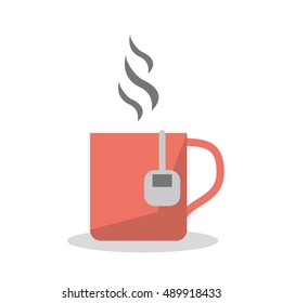 Isolated hot tea mug design