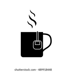 Isolated hot tea mug design