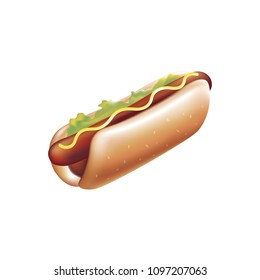 Isolated hotdog on white background