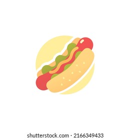 Isolated hotdog simple vector logo design