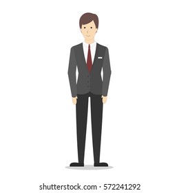 Isolated hotel administrator on white background. Man in uniform. Hotel service.