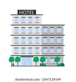 isolated hotel buildings , commercial real estate , concepts of vacation , white background	
