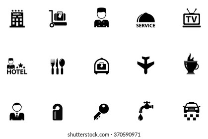 isolated hotel concept icons set on white background