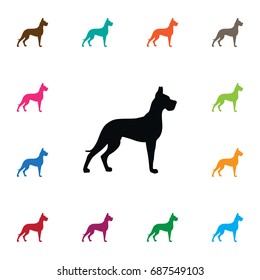 Isolated Hound Icon. Whippet Vector Element Can Be Used For Whippet, Hound, Dog Design Concept.