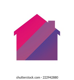 Isolated house with a bisexual pride flag