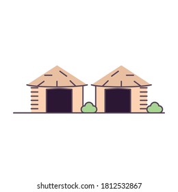 Isolated house builder world construction famous icon- Vector