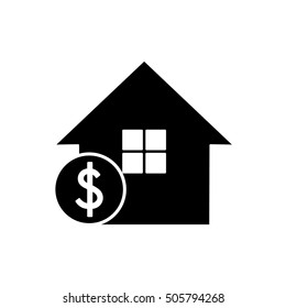 Isolated house and coin design