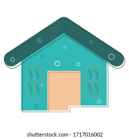 Isolated house icon over a white background - Vector
