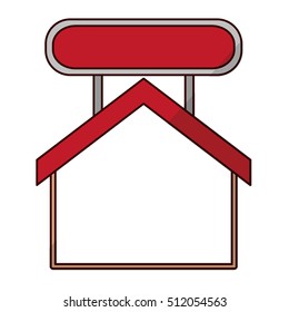 Isolated house with label design