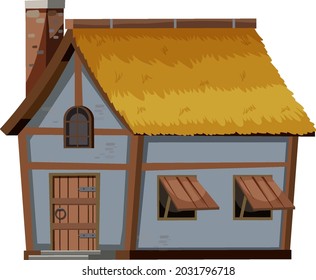 Isolated house on white background illustration