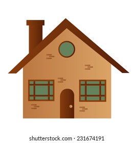 an isolated house on a white background