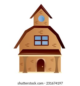 an isolated house on a white background