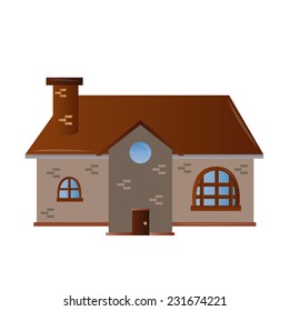 an isolated house on a white background