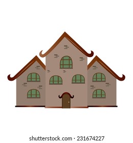 an isolated house on a white background