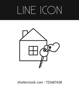 Isolated House Outline. Security Vector Element Can Be Used For House, Key, Heart Design Concept.