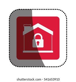 Isolated house and padlock design