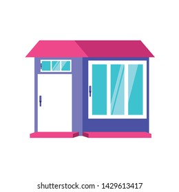 Isolated house with windows design