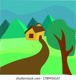 An isolated house in the woods