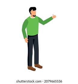 Isolated Human Figure. Man Standing Design. Vector illustration