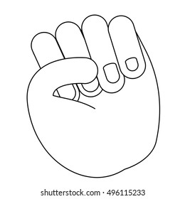 Isolated human hand design