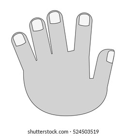 Isolated human hand design