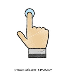 Isolated human hand touch design