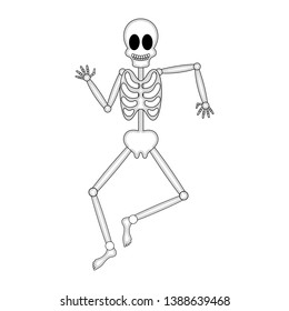 Isolated human skeleton cartoon dancing image - Vector