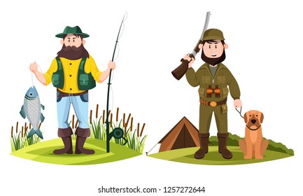 fisherman clipart cartoon dog