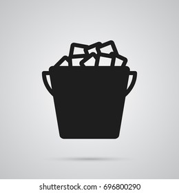 Isolated Ice Bucket Icon Symbol On Clean Background. Vector Fridge Element In Trendy Style.