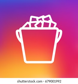 Isolated Ice Bucket Outline Symbol On Clean Background. Vector Ice Bucket Element In Trendy Style.