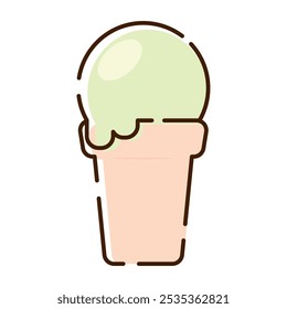 Isolated ice cream cone icon Vector