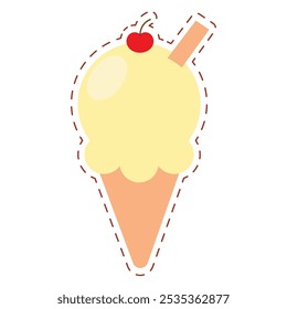 Isolated ice cream cone icon Vector