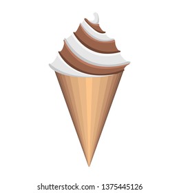 Isolated ice cream cone image. Vector illustration design