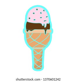 Isolated ice cream cone. Vector illustration design