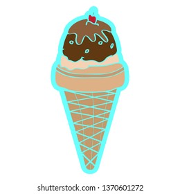 Isolated ice cream cone. Vector illustration design