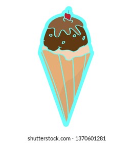 Isolated ice cream cone. Vector illustration design