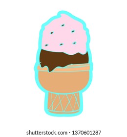 Isolated ice cream cone. Vector illustration design