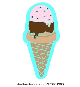 Isolated ice cream cone. Vector illustration design