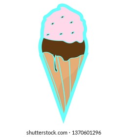 Isolated ice cream cone. Vector illustration design