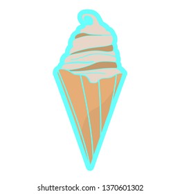 Isolated ice cream cone. Vector illustration design
