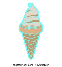 Isolated ice cream cone. Vector illustration design