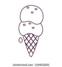 Isolated ice cream draw beach vector illustration
