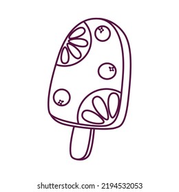 Isolated ice cream draw beach vector illustration