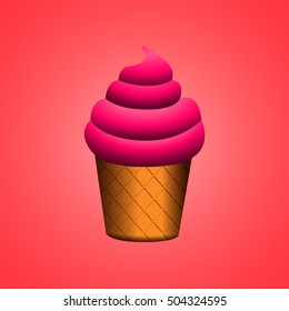 Isolated ice cream, Fast food vector illustration