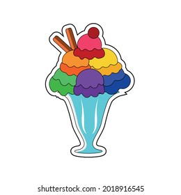 Isolated ice cream icon with lgbt colors Vector