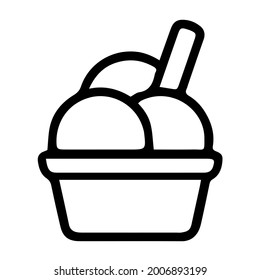 Isolated ice cream icon logo on white background. 