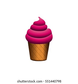 Isolated ice cream icon on a white background, Vector illustration