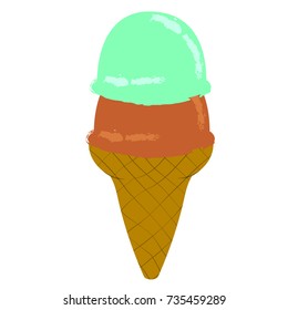 Isolated ice cream icon on a white background, Vector illustration