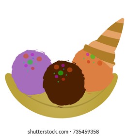 Isolated ice cream icon on a white background, Vector illustration