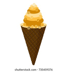 Isolated ice cream icon on a white background, Vector illustration